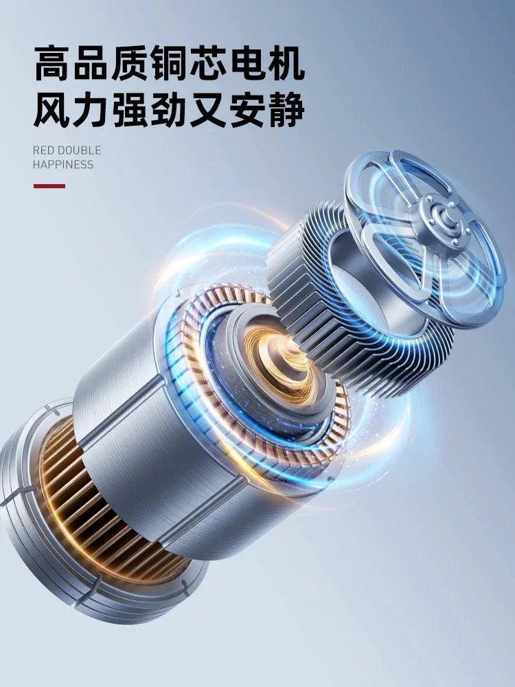 220V Wall-mounted Industrial Fan with Red Double Happiness Wall Fan