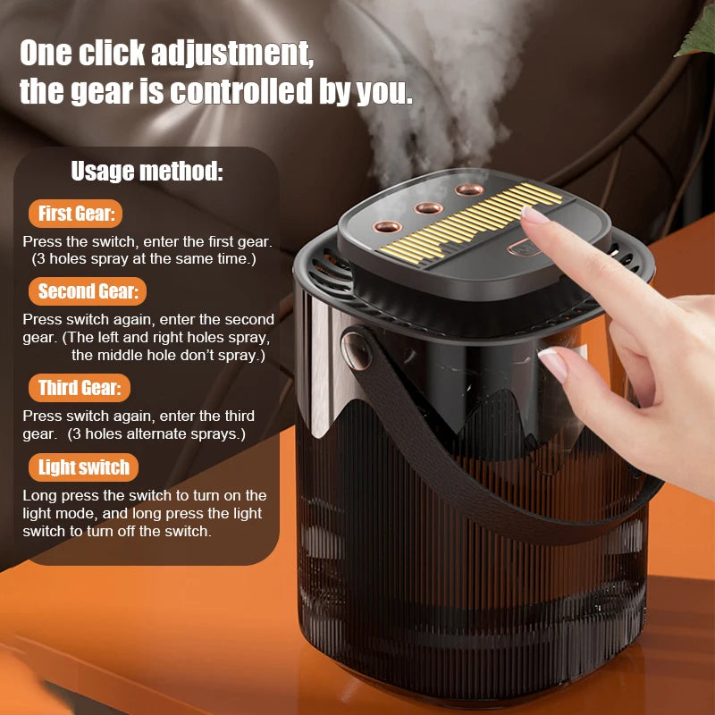 PREMIUM (LIMITED) 3L Large Capacity Air Humidifier USB Cool Mist Essential Oil Diffuser with Heavy Fog Aroma Maker for Home Office