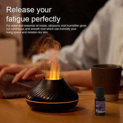 130ml USB Portable Air Humidifier with Color Flame Night Light
