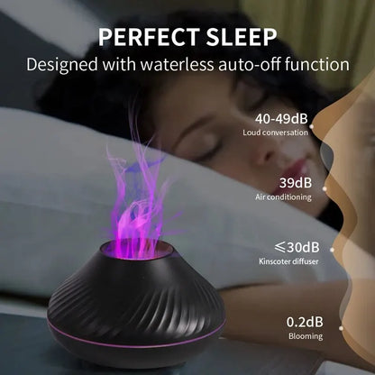 130ml USB Portable Air Humidifier with Color Flame Night Light