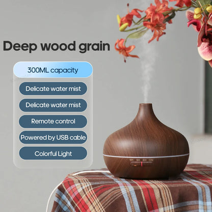 300ml Wood Grain Aromatherapy Diffuser