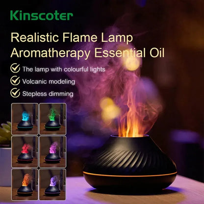 130ml USB Portable Air Humidifier with Color Flame Night Light