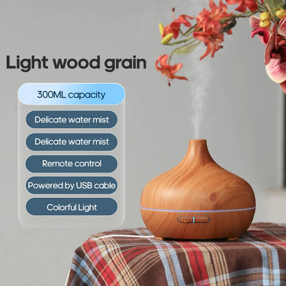 300ml Wood Grain Aromatherapy Diffuser